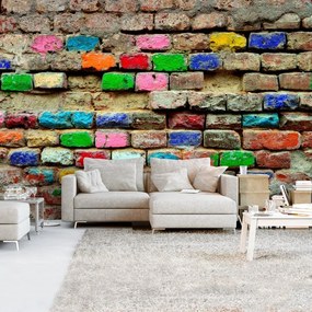 Αυτοκόλλητη φωτοταπετσαρία - Colourful Bricks - 245x175