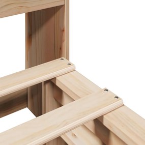 Κρεβάτι Βιβλιοθήκη Χωρίς Στρώμα 135x190 εκ Μασίφ Πεύκο - Λευκό
