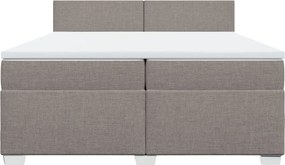 vidaXL Κρεβάτι Boxspring με Στρώμα Taupe 200x200 εκ. Υφασμάτινο