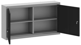 vidaXL Ντουλάπα Εργαλείων Τοίχου Μαύρη 100x20x55 εκ Ατσάλι