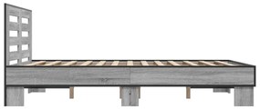 vidaXL Πλαίσιο Κρεβατιού Γκρι Sonoma 120x200 εκ. Επεξ. Ξύλο & Μέταλλο