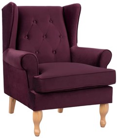 Armchair Purple Velvet Brandon 81x83x101cm HM3073.15