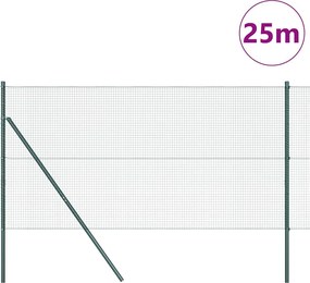 vidaXL Συρματόπλεγμα Σταθερού Εδάφους 25 x 1,4 μ Πράσινο Δίχτυ