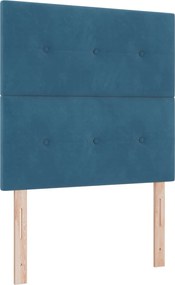 vidaXL Κρεβάτι box spring με στρώμα Μπλε 100 x 200 cm Βελούδο