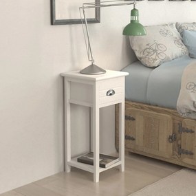 vidaXL Κομοδίνο με 1 Συρτάρι Λευκό