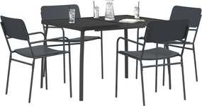 vidaXL Σετ τραπεζαρίας 5 τμχ. Ανθρακί Ατσάλι