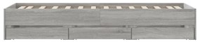 vidaXL Πλαίσιο Κρεβατιού με συρτάρια Γκρι sonoma 90x200εκ. Επεξ. Ξύλο