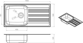 Fortinox Valley 25110 (100x50) - Νεροχύτης κουζίνας
