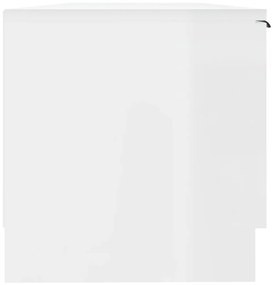 Έπιπλο Τηλεόρασης Γυαλ. Λευκό 102x35x36,5 εκ Επεξεργασμένο Ξύλο - Λευκό