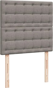 vidaXL Κρεβάτι Boxspring με Στρώμα Taupe 90x190 εκ.Υφασμάτινο