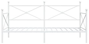 vidaXL Κρεβάτι ημέρας χωρίς στρώμα Λευκό 100x190 cm Ατσάλι