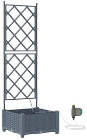 vidaXL Ζαρντινιέρες κήπου Ανοιχτό γκρι 40 x 40 x 126 cm Ατσάλι