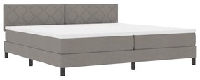 vidaXL Κρεβάτι box spring με στρώμα Taupe 200 x 200 cm ύφασμα