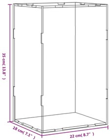 vidaXL Κουτί Βιτρίνας Διαφανές Ακρυλικό 22x18x35 εκ.
