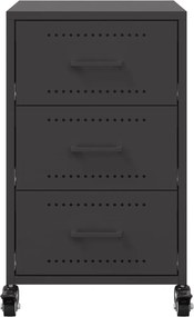 vidaXL Κομοδίνο Μαύρο 36x39x59 εκ. από Χάλυβα