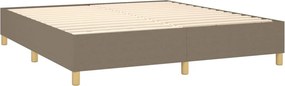 vidaXL Κρεβάτι Boxspring με Στρώμα Taupe 180x200 εκ. Υφασμάτινο