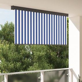 vidaXL Εξωτερικό ρολό Striped Μπλε και λευκό 200 x 250 εκ. ύφασμα