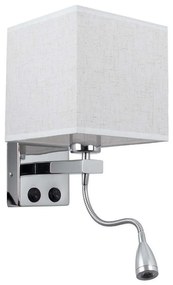 Φωτιστικό Τοίχου - Απλίκα Elegant 01495 1xE27 ΡυθμιζόΜενο Σώμα Σπιράλ Με Led 3W 17x21x43cm White-Sil
