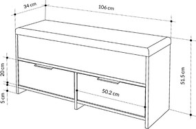 Παπουτσοθήκη Cove Megapap χρώμα ανθρακί 106x34x51,5εκ.