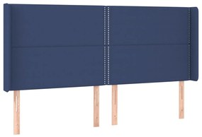 vidaXL Κρεβάτι Boxspring με Στρώμα &amp; LED Μπλε 180x200 εκ. Υφασμάτινο