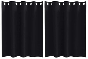 vidaXL Κουρτίνες με κουρτίνες 2 pcs Μαύρο 140x140cm Πολυεστέρας