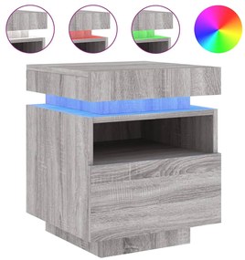 vidaXL Κομοδίνο με Φώτα LED Γκρι Sonoma 40 x 39 x 48,5 εκ.