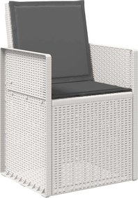 vidaXL Καρέκλες Εστιατορίου Κήπου 2 pcs Άσπρο και Ανθρακί PP