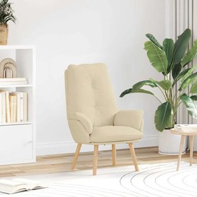 vidaXL Πολυθρόνα Κρεμ 69 x 74 x 93 εκ. Ύφασμα και Κόντρα Πλακέ