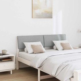 vidaXL Ταπετσαρισμένο κεφαλάρι Ανοιχτό γκρι 140 cm