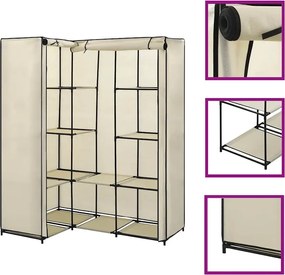 vidaXL Γωνιακή Ντουλάπα Κρεμ 130x87x169 εκ.