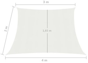 vidaXL Πανί Σκίασης Λευκό 3/4 x 2 μ. από HDPE 160 γρ./μ²