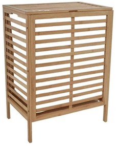 Καλάθι Απλύτων με 2 Θήκες 824540 53x35x71cm Natural-White Ankor Bamboo,Ύφασμα