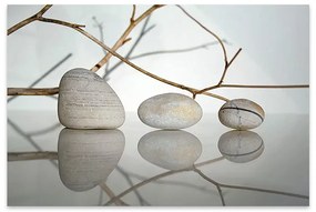 Πίνακας σε καμβά "Stones and Branches" Megapap ψηφιακής εκτύπωσης 90x60x3εκ.-GP033-0057