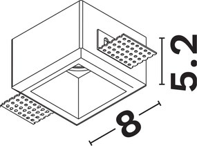 Γύψινο Σποτ Χωνευτό Cosimo Trimless GU10 Κοπή 9x9cm Λευκό