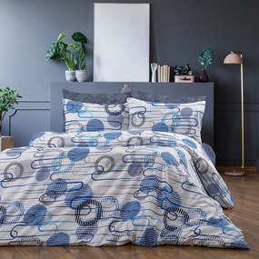 Σεντόνια Υπέρδιπλα (Σετ 240x270) Dimcol Διώνη 602 White-Blue