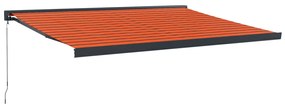 vidaXL Τέντα Πτυσσόμενη Πορτοκαλί/Καφέ 4 x 3 μ. Ύφασμα και Αλουμίνιο