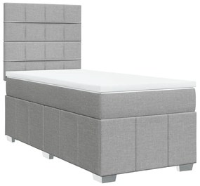 ΚΡΕΒΑΤΙ BOXSPRING ΜΕ ΣΤΡΩΜΑ ΑΝΟΙΧΤΟ ΓΚΡΙ 90X200 ΕΚ. ΥΦΑΣΜΑΤΙΝΟ 3293851