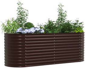 vidaXL Ψηλή Κρεβατοκάμαρα Κήπου Καφέ 240x80x81 εκ από Γαλβανισμένο Χάλυβα