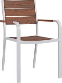 ΠΟΛΥΘΡΟΝΑ ΑΛΟΥΜΙΝΙΟΥ SAGA ΛΕΥΚΗ ΜΕ POLYWOOD HM5127.01 55x56x85Υ εκ.