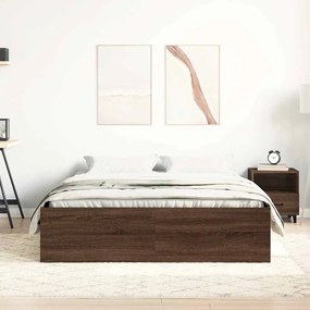 vidaXL Πλαίσιο Κρεβατιού Καφέ Δρυς 150 x 200 εκ. King Size