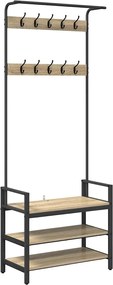 vidaXL Κρεμάστρα Δρύς Sonoma 75 x 34 x 184 εκ Επεξεργασμένο ξύλο