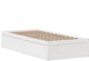 vidaXL Σκελετός Κρεβ. Χωρίς Στρώμα Λευκό 75x190 εκ Μασίφ Πεύκο