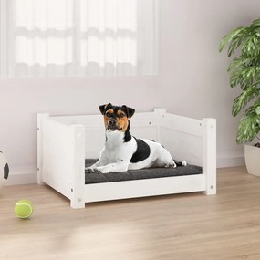 821443 vidaXL Κρεβάτι Σκύλου άσπρο 55,5x45,5x28 εκ. από Μασίφ Ξύλο Πεύκου Λευκό, 1 Τεμάχιο