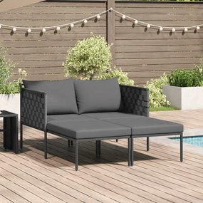 vidaXL Ήλιο-κρεβάτι με μαξιλάρι Ανθρακί 115 x 153 x 69.5 εκ. Ατσάλι