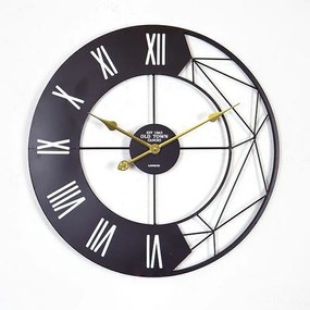Ρολόι Τοίχου 753-10024 60x4.5x60cm Black-White-Gold Estheti Home Μέταλλο