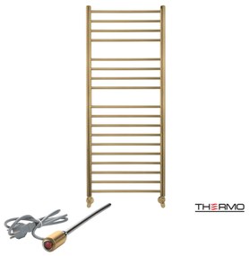 Thermo BELLAVIA Θερμαινόμενη πετσετοκρεμάστρα από ανοξείδωτο χάλυβα με ηλεκτρική λειτουργία 120x50cm Brushed Brass Gold PVD