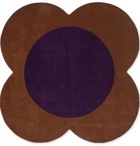 Χαλί Flower Spot 158401 Chestnut-Violet Round Orla Kiely 200X200cm Round