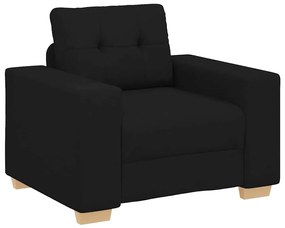 vidaXL Σετ Καναπέ με μαξιλάρι με μαξιλάρι 3 pcs Μαύρο ύφασμα