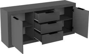 Μπουφές Doha pakoworld σε ανθρακί απόχρωση 180x45x80.5εκ