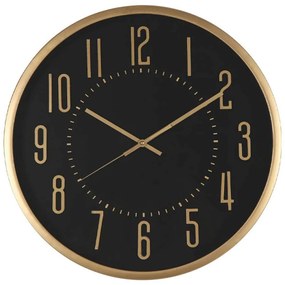 Ρολόι Τοίχου 15-00-94249 Φ45x6cm Black-Gold Marhome Mdf,Μέταλλο